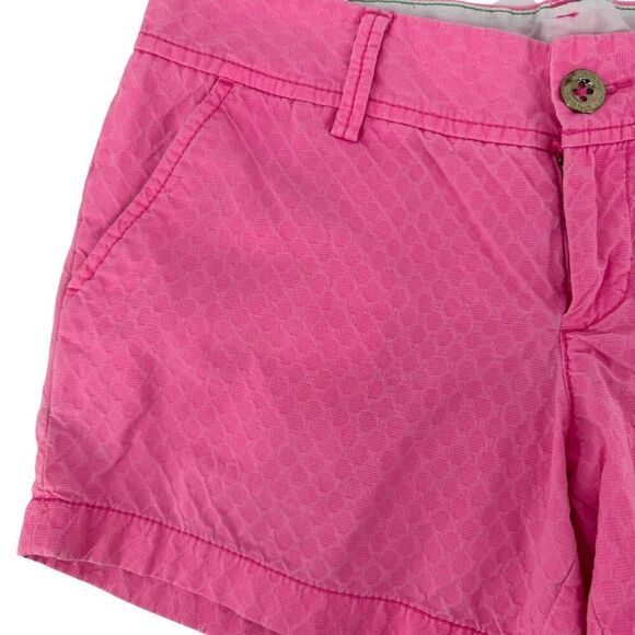 Lilly Pulitzer Callahan Shorts Size 2 Solid Pink Textured Preppy Beach Chino - Picture 4 of 9